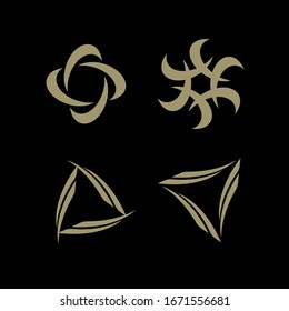 collection gold black vortex circle logo icon design vector
