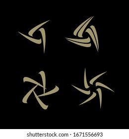 collection gold black vortex circle logo icon design vector