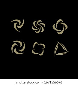 collection gold black vortex circle logo icon design vector