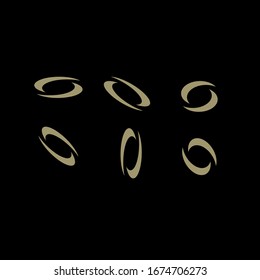 collection gold black vortex circle logo icon design vector