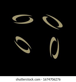 colección oro negro vértice círculo logotipo icono vectorial