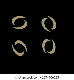 collection gold black vortex circle logo icon design vector