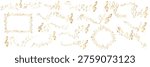 collection of gold colored sheet music illustrations - musical notes melody