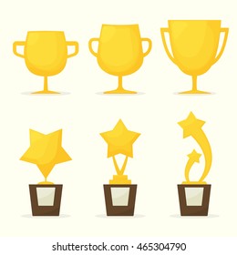 collection of gold cups