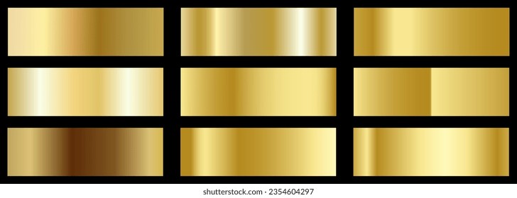 Collection of gold gradient. Can use for luxury christmas cards, invitations, backgrounds, borders
