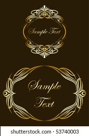 Collection of gold labels. Vector