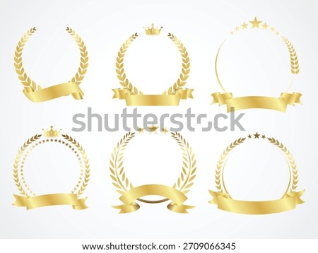 collection gold luxury border frame laurel wreath floral flower whelth glory  illustration design for decorate premium quality banner design