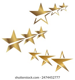 a collection of gold star logos, an icon that makes a design or logo luxurious