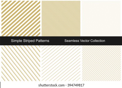 Collection of gold striped backgrounds.