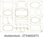 A collection of gold vintage frames and borders.