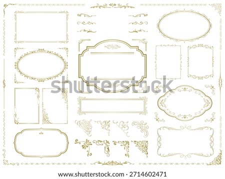 A collection of gold vintage frames and borders.