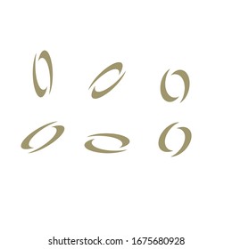 collection gold vortex circle logo icon design vector