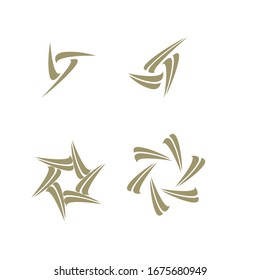 collection gold vortex circle logo icon design vector
