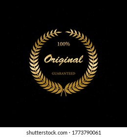 Collection of golden badges labels laurels and ribbons Premium Vector	