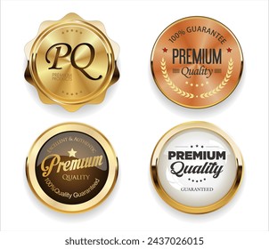 Collection of  golden and bronze luxury premium quality badges