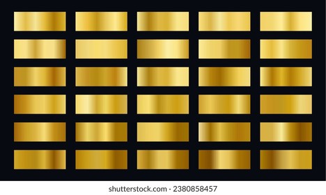 collection of golden gradient palette background for UIUX app vector