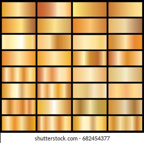 collection of golden gradients, vector backgrounds for your illustrations like frames, ribbons, banners, coins, labels and templates