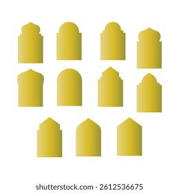 Collection of Golden Islamic Architectural Elements