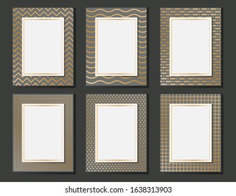 Collection of golden luxury abstract blank template design - Vector illustration