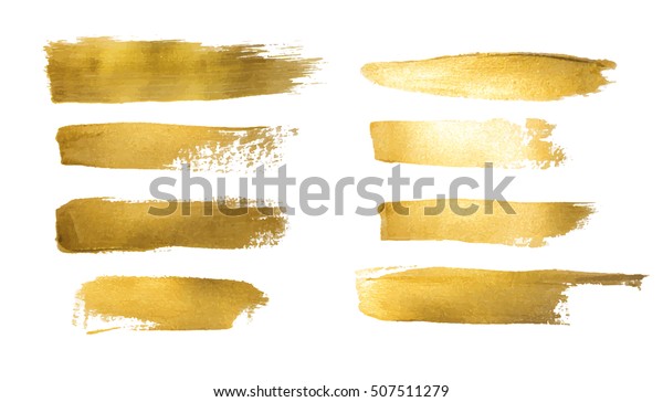 收集的金色油漆笔触 使你的设计背景 金箔 金箔库存矢量图 免版税