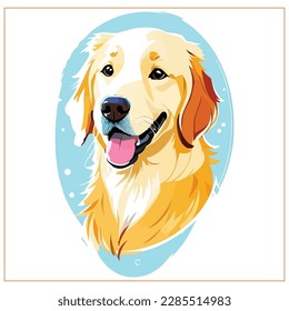 Eine Kollektion von Golden Retriever Illustrationen in verschiedenen Posen und Farben" - Ein bezauberndes Set von erwachsenen und Welpen-Golden, gezeichnet im Vektorstil. Ideal für Projekte und Designs zum Thema Hunde.