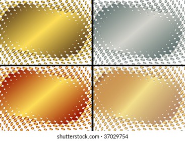Collection golden, silvery and  frame (vector)