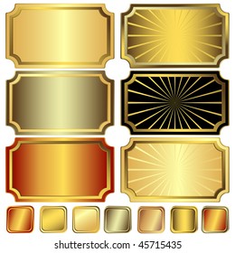 Collection golden, silvery and  frame (vector)
