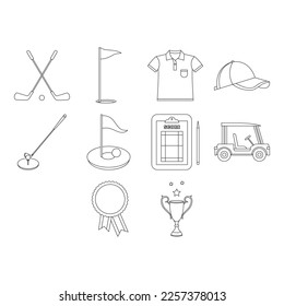 collection of golf icon vector