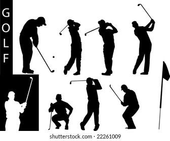A collection of Golf silhouettes-Check out my portfolio for other collections.