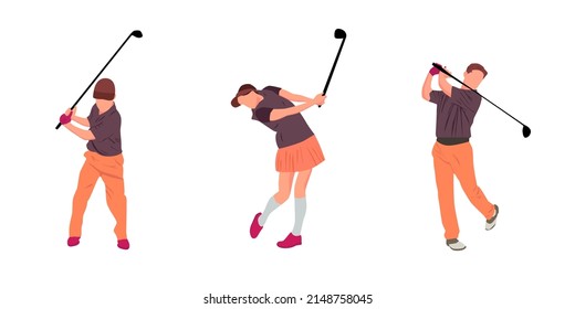 a collection of golfers swinging a golf club