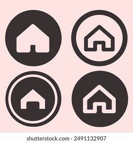 A collection of good house icon designs to use to complement application icons, symbols, signs and several address markers