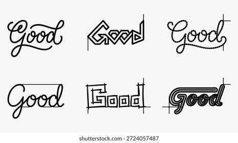 Colección de texto de buena palabra ilustraciones de estilo diferente