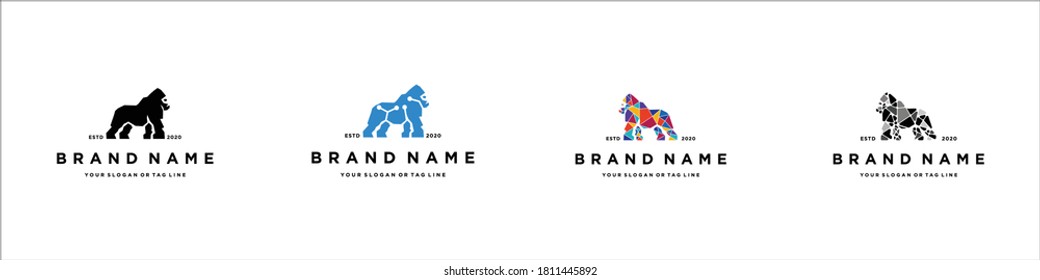 collection of gorilla logo design vector templates