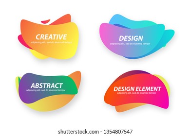 Collection of gradient abstract banners. Vector design elements for web pages