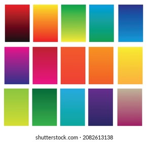 Collection gradient background. Vector illustration. Collection of colorful smooth gradient background for graphic design.