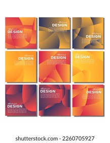 A collection of gradient cover template, abstract background, wavy shapes with gradient