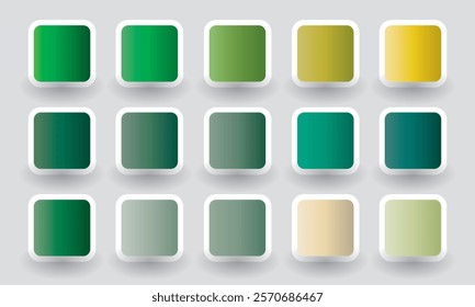 Collection of gradient foliage colour palette. Color Palette Ideas from Green Plant