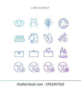 Collection of gradient line icons