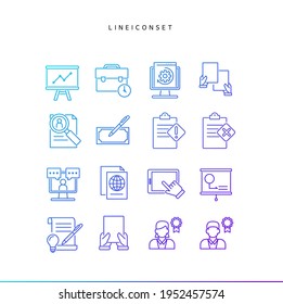 Colección de iconos de línea de degradado