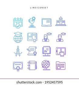 Collection of gradient line icons
