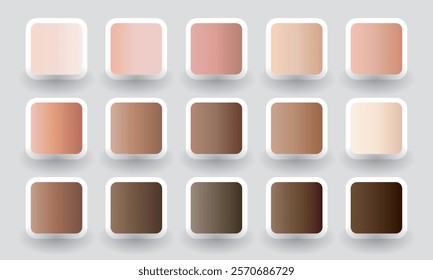 Collection of gradient skintones colour palette. Colour palette trends