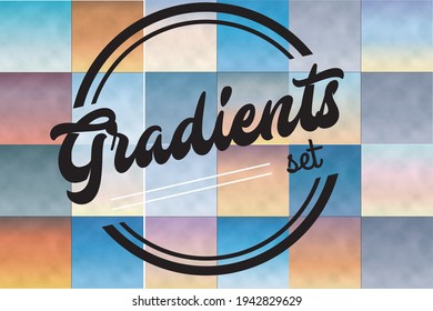  Collection of gradient swatches with bluish tones