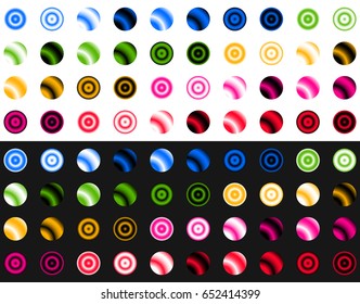Collection of gradient templates over white and black. Color palette, color template