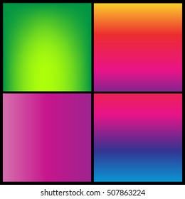 Collection of gradient vibrant color smooth silk background with with shade effect.