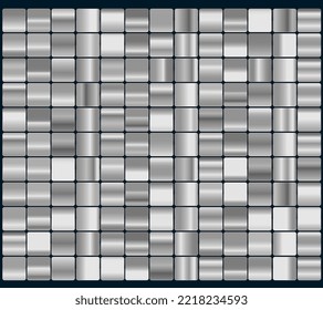 The collection gradients grey color swatch for creative background design, Set of gradient color, Group colors set vector and illustration