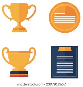 Collection of graduation-related icons (academic, certificate, trophy, etc.)