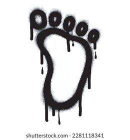 collection of graffiti paw prints Spray painted black on white. Footprint symbol. isolated on white background. vector illustration

