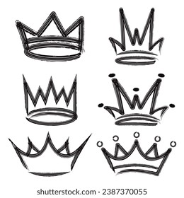 Collection of graffiti spray black crown symbol