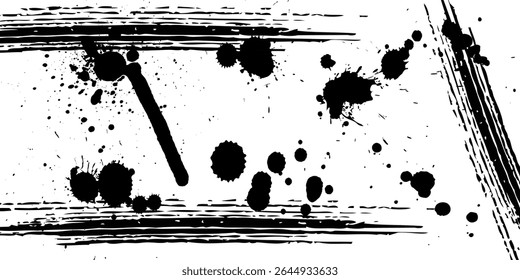 Banner do estêncil de grafite da coleção. Coleção isolada com rastreamento de alto nível. Vetor borrifar formas de pintura com manchas e gotas. Modelo de arte de rua.