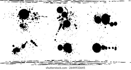 Collection graffiti stencil banner. Isolated collection with high level tracing. Vector spray paint shapes with smudges and drops. Street art template. Graffiti mockups, Spray set. Vector illustration